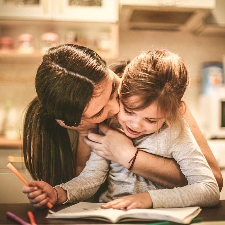 Mom and daughter. Illustration for Great Families 2020 report.