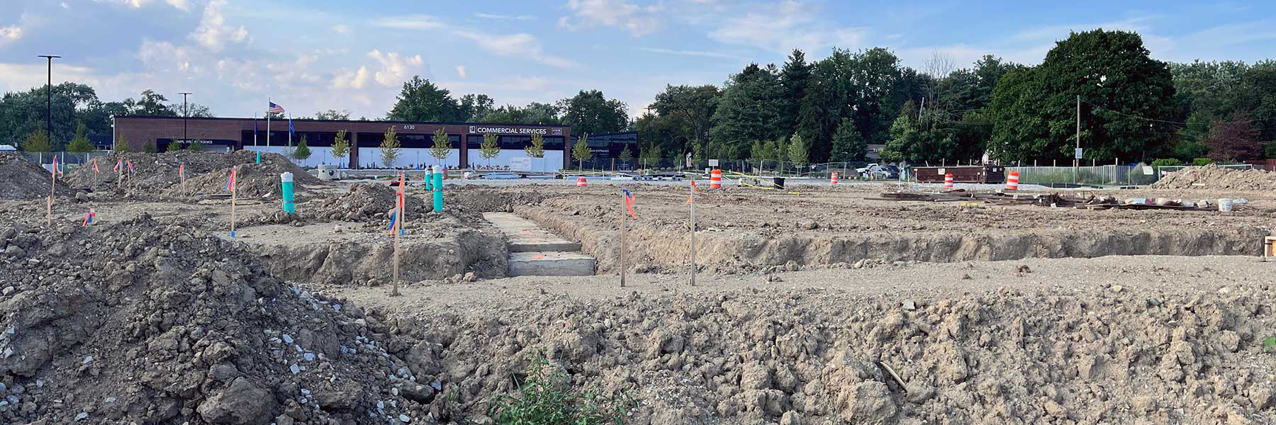 Construction of the Indy Fresh Market, a full-size grocery store being built as part of Cook Medical's 38th and Sheridan project.