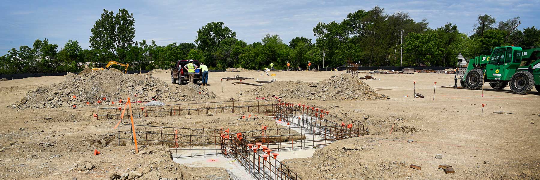 The beginnings of construction of the Cook Medical manufacturing facility at 38th and Sheridan in Indianapolis.