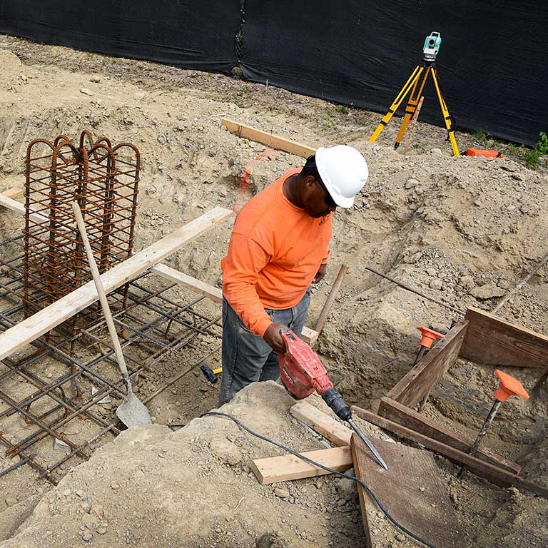 The beginnings of construction of the Cook Medical manufacturing facility at 38th and Sheridan in Indianapolis.