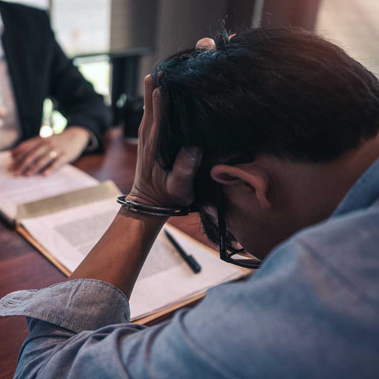 Illustration of someone having their probation revoked.